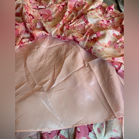 banana republic Y2K early 2000's, silk pink floral midi sheath  Flow dres… - Picture 9 of 12
